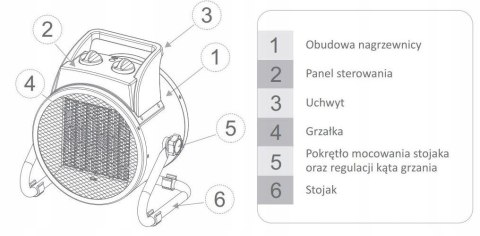 Nagrzewnica elektryczna 5kW Warmtec EWP-5 Nagrzewnica elektryczna 5kW Warmtec EWP-5