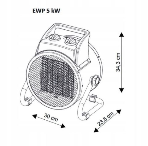 Nagrzewnica elektryczna 5kW Warmtec EWP-5 Nagrzewnica elektryczna 5kW Warmtec EWP-5
