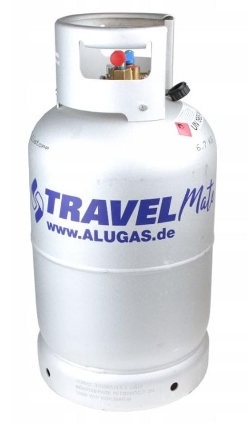 Aluminiowa butla gazowa LPG do tankowania ALUGAS TRAVEL Mate 11kg 25L Aluminiowa butla gazowa LPG do tankowania ALUGAS TRAVEL Mate 11kg 25L