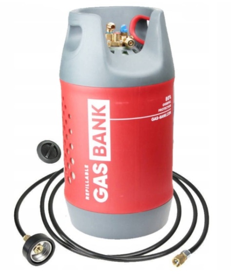 Butla LPG GasBank MULTI 11 kg + zestaw do zdalnego tankowania (1.5m) DISH