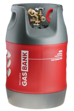 Butla gazowa kompozytowa GasBank DUO 7.5 kg LPG z wielozaworem 80%