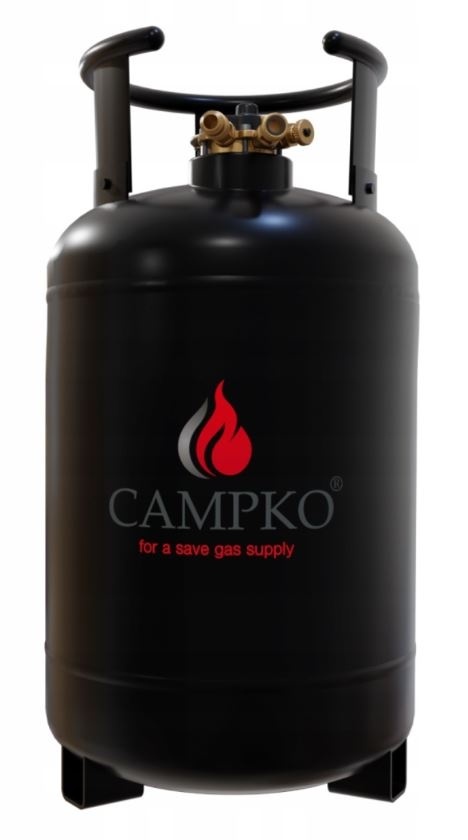 Butla gazowa stalowa Propan Butan LPG z wielozaworem CAMPKO 16kg (30l) Butla gazowa stalowa Propan Butan LPG z wielozaworem CAMPKO 16kg (30l)