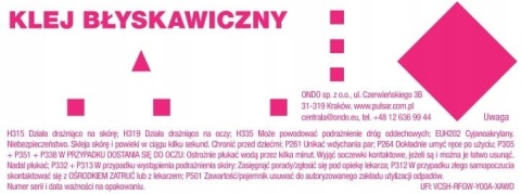 KLEJ CYJANOAKRYLOWY RZADKI SEKUNDOWY BŁYSKAWICZNY CA PULSAR FIX-06 20 g