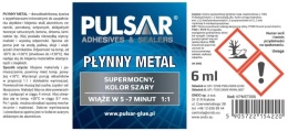KLEJ PŁYNNY METAL DWUSKŁADNIKOWA ŻYWICA + ŁOPATKA PULSAR KOLOR SZARY 6 ml