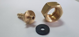 Mosiężna złączka gwint LH 21,8mm do butli gazowej 11kg na wąż 9mm uszczelka
