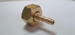 Mosiężna złączka gwint LH 21,8mm do butli gazowej 11kg na wąż 6,3mm uszczelka