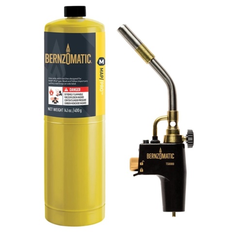 PROFESJONALNY ZESTAW PALNIKA BERNZOMATIC TS8000 + KARTUSZ 1" MAP-PRO 400g